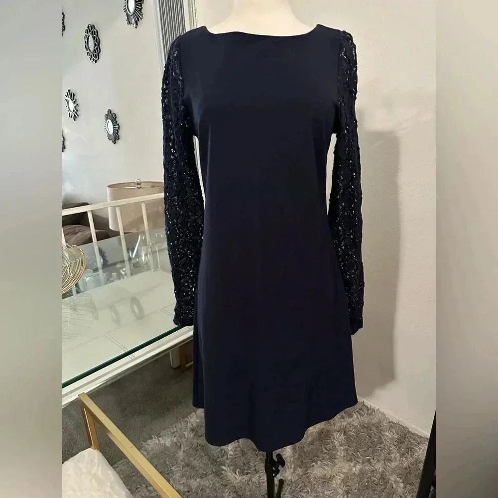 Philosophy Embroidered Long Sleeve Mini Dress Size S Stretch